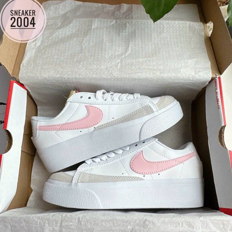 Giày thể thao Blazer trắng xanh mint Low 77 _Nike v Trắng vệt xanh biển  full hàng cao cấp Full Box Bill