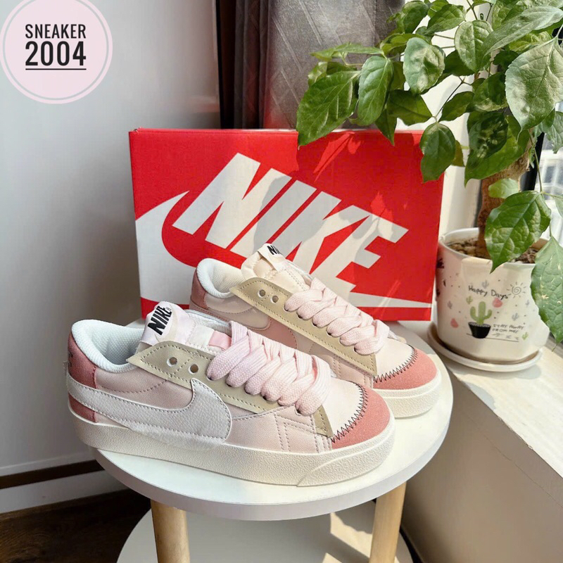 Giày thể thao Blazer trắng xanh mint Low 77 _Nike v Trắng vệt xanh biển  full hàng cao cấp Full Box Bill