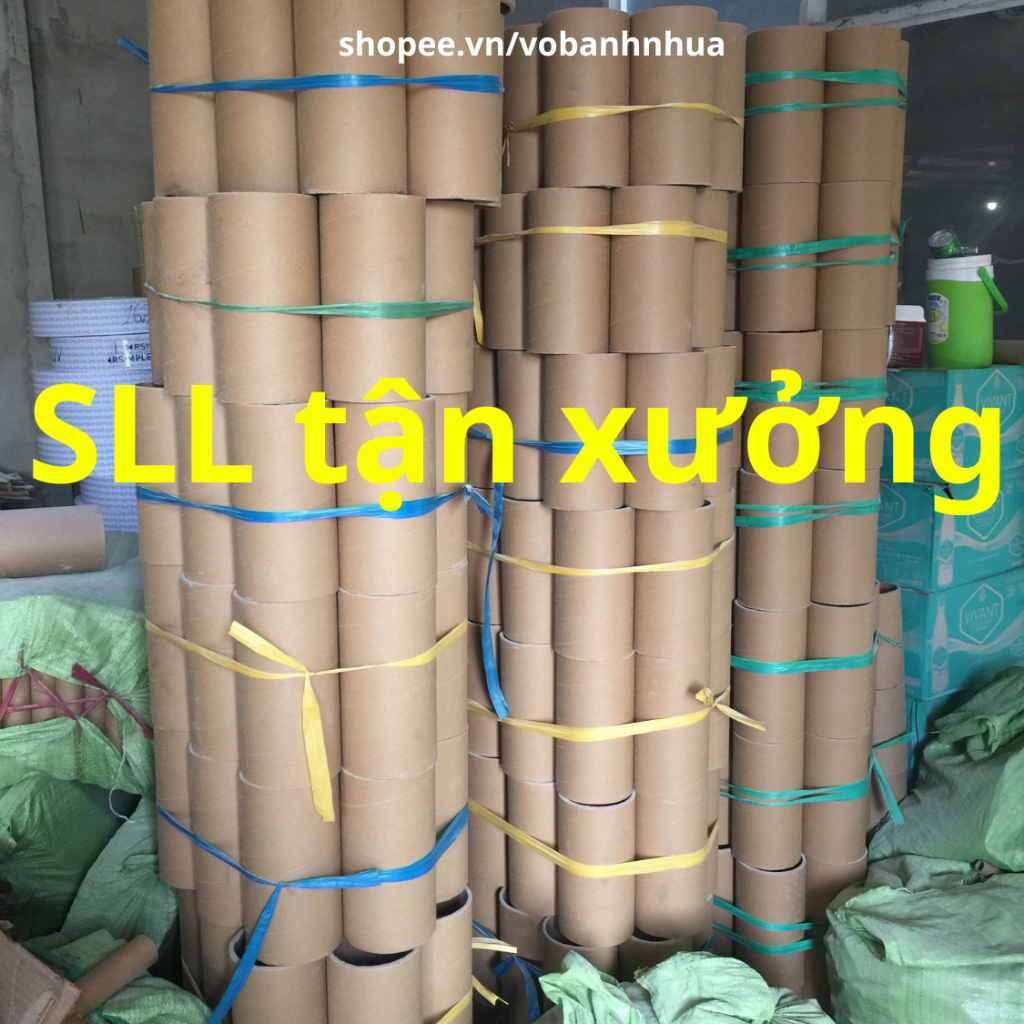 Giá xưởng. Set 2 ống phóng lõi giấy Kraft đường kính trong 12cm, quấn màng PE, băng keo, dài 25cm, dày 5mm, chất lượng