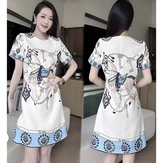 ( HÀNG NHẬP CAO CẤP) VÁY ĐẦM SUÔNG LỤA 2 LỚP - HỌA TIẾT MỚI TRẺ TRUNG ( MTT34041023)