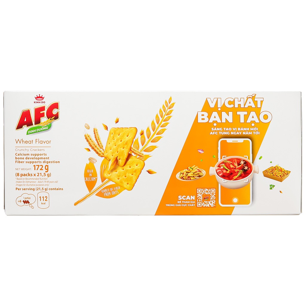 Bánh Dinh dưỡng AFC vị LÚA MÌ hộp 172g