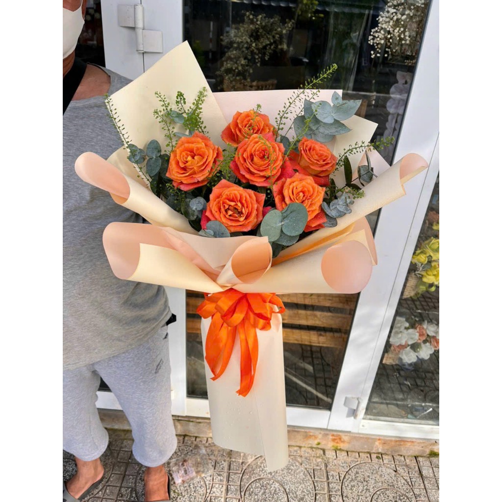 Xả hàng giấy gói hoa 1 mặt bóng mờ trơn cao cấp đẹp giá rẻ xấp 20 tờ
