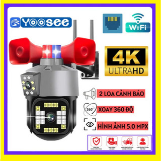 Camera wifi yoosee 2 mắt xem 2 màn hình,yoosee 2 khung hình cùng lúc 5.0mpx xoay 360 độ,xem đêm có màu