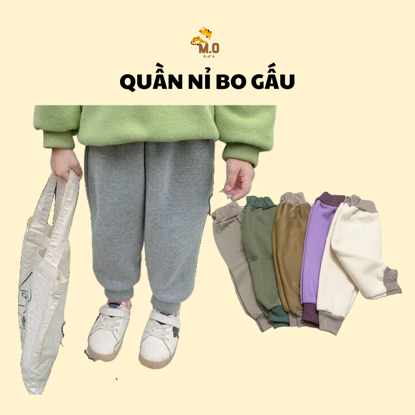 COMBO 3QUẦN - Quần Nỉ Dài Trẻ Em Cho Bé Gái, Bé Trai Bozip Nhiều Màu