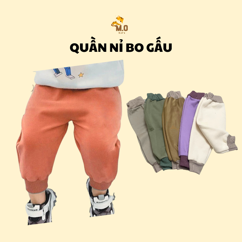 COMBO 3QUẦN - Quần Nỉ Dài Trẻ Em Cho Bé Gái, Bé Trai Bozip Nhiều Màu