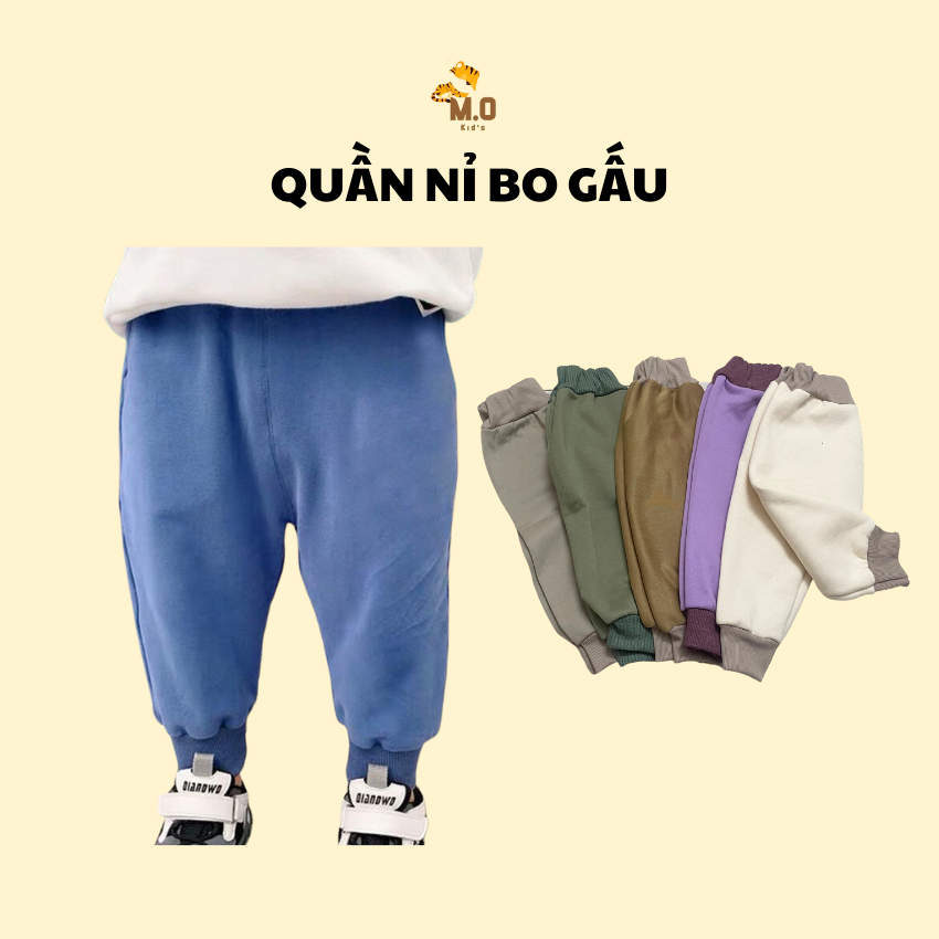 COMBO 3QUẦN - Quần Nỉ Dài Trẻ Em Cho Bé Gái, Bé Trai Bozip Nhiều Màu