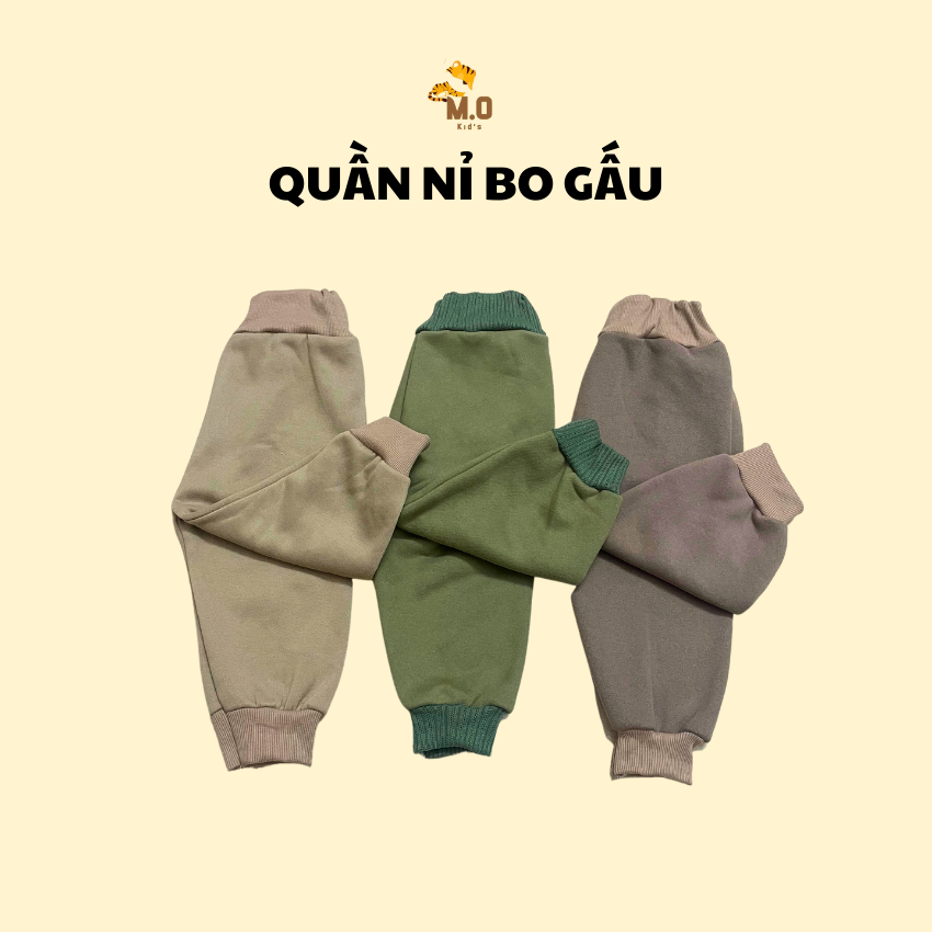 COMBO 3QUẦN - Quần Nỉ Dài Trẻ Em Cho Bé Gái, Bé Trai Bozip Nhiều Màu