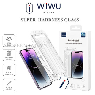  Kính cường lực siêu mỏng Full viền WIWU Easy Install Glass cho IPhone 16 Pro Max  15 Plus ,14 ,13,12 Chống bụi màng loa 