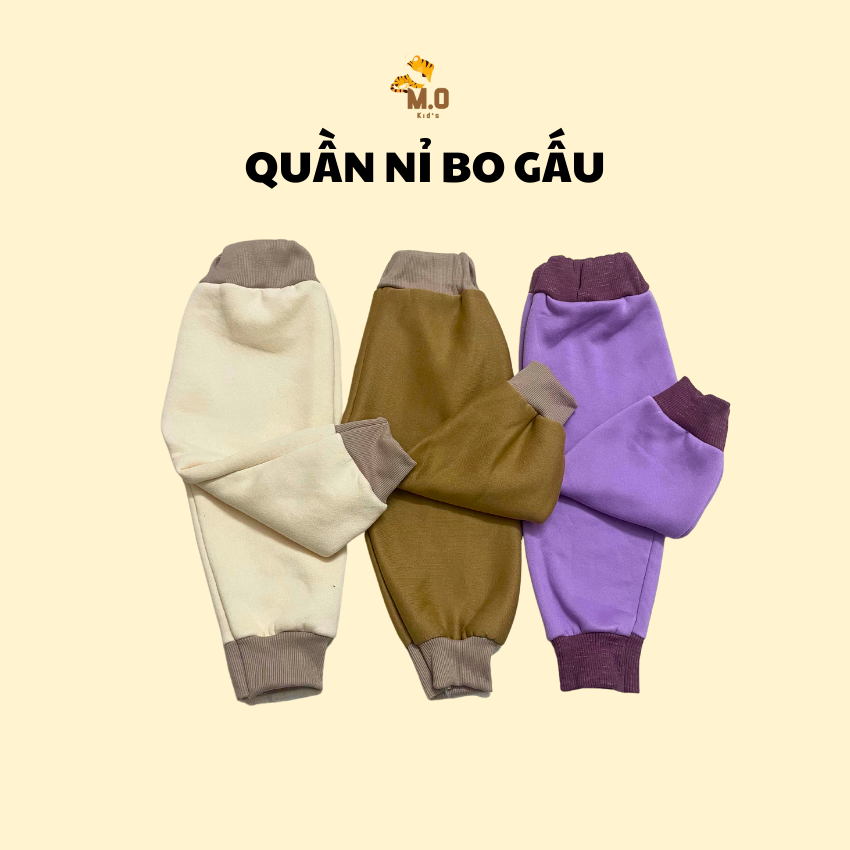 COMBO 3QUẦN - Quần Nỉ Dài Trẻ Em Cho Bé Gái, Bé Trai Bozip Nhiều Màu