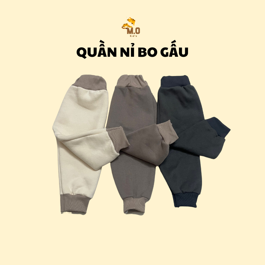 COMBO 3QUẦN - Quần Nỉ Dài Trẻ Em Cho Bé Gái, Bé Trai Bozip Nhiều Màu