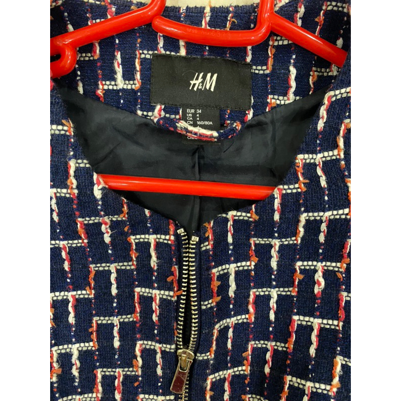 Áo khoác vải tweed hm auth sz 34