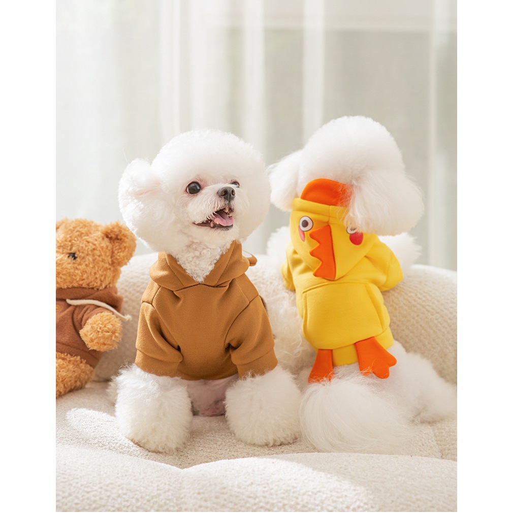 Áo Hoodle có nón hình vịt vàng, gấu nâu, chú ong dành cho chó mèo