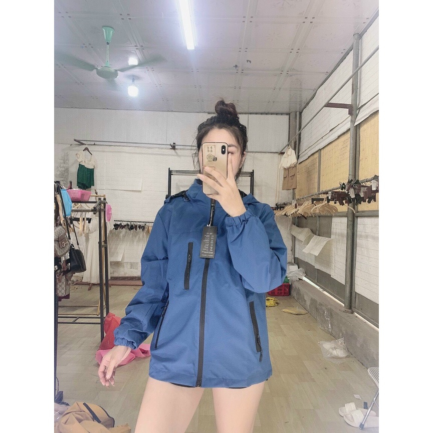 Áo khoác gió nam hai lớp lót lưới mũ rộng, chống gió chống nước siêu đỉnh G52