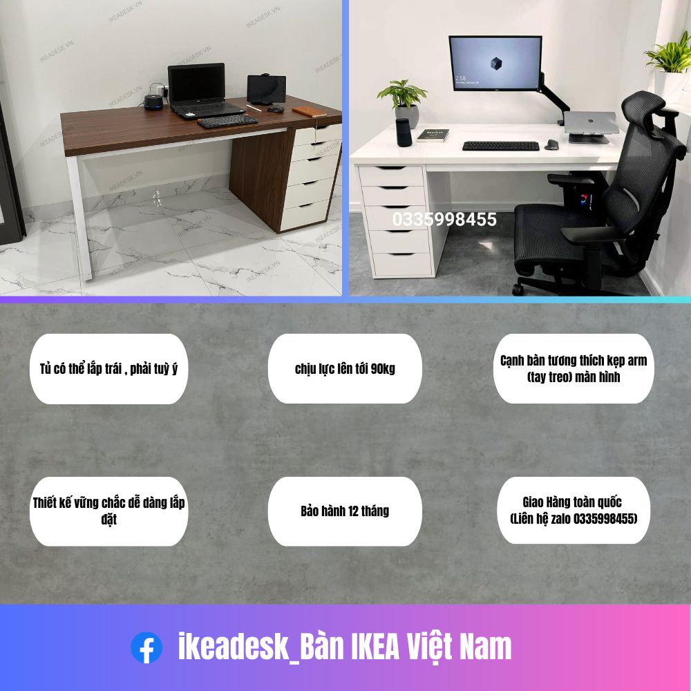 Bàn IKEA  1 Tủ_ IKEADESK.VN