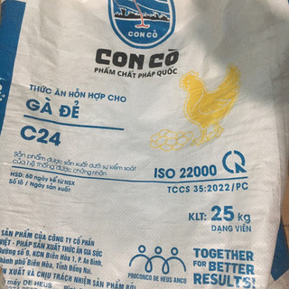 Cám gà đẻ con cò c24 - gà đẻ trứng nhiều, chất lượng