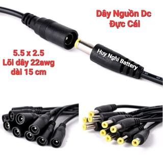 Dây nguồn dc đực cái - 5.5*2.1- lõi dây 22awg - dài 15cm