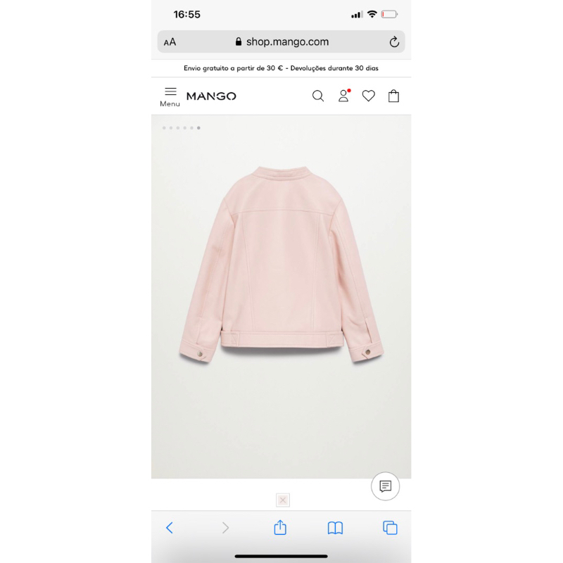 Áo Khoác Da Bé Gái Cổ Tàu Hồng Pastel MG