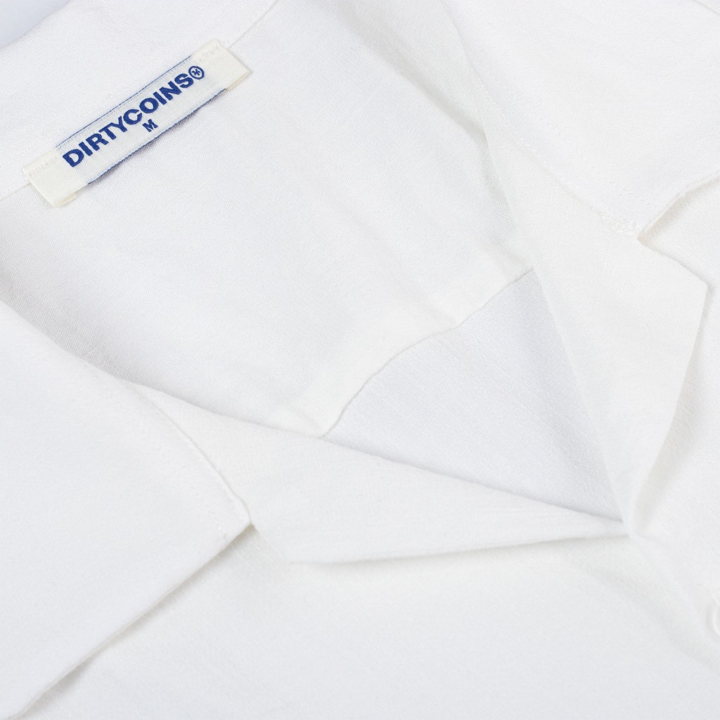 Áo Sơ Mi DirtyCoins Linen Cuban Shirt - White