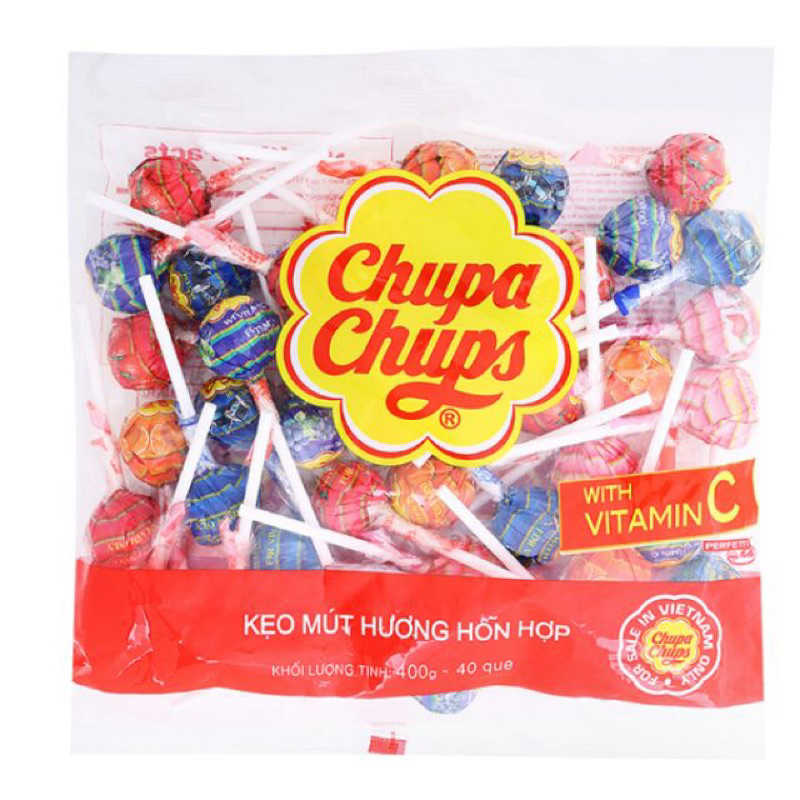 Túi 60 que kẹo mút CHUPA CHUPS hương tổng hợp