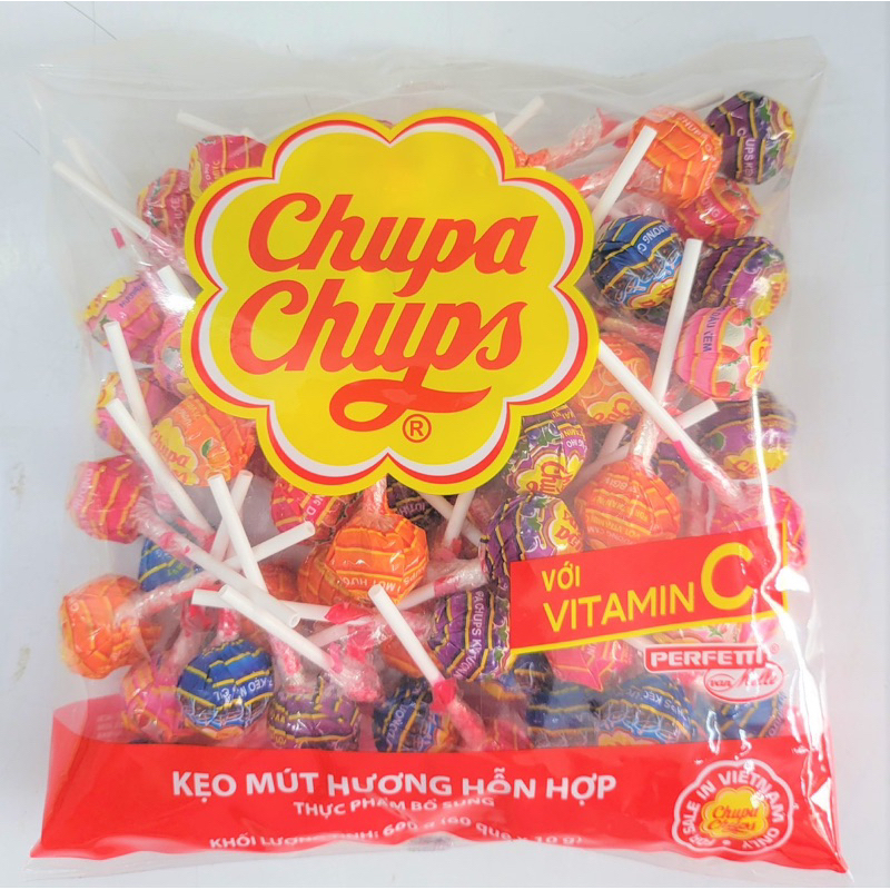 Túi 60 que kẹo mút CHUPA CHUPS hương tổng hợp