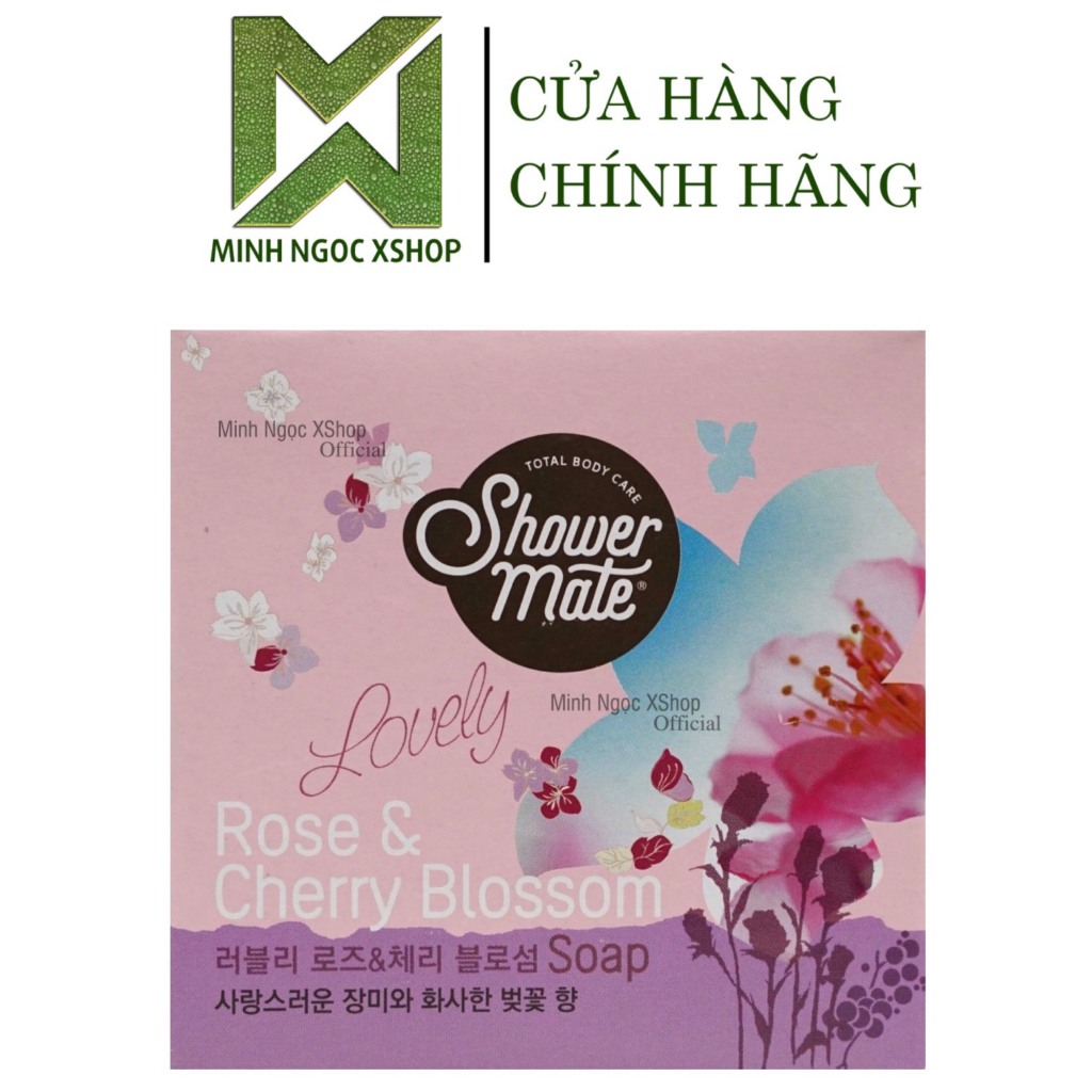 Xà bông tắm dưỡng da tinh chất hoa đào và hồng tươi Shower Mate 100G Hàn Quốc