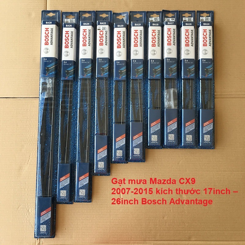 Gạt mưa Mazda CX9 2007-2015 kích thước 17inch – 26inch Bosch Advantage