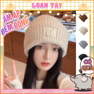 Nón Len Style Hàn Nam Nữ Chất Dày Giữ Ấm Tốt Phối Chữ L Fashion L2408