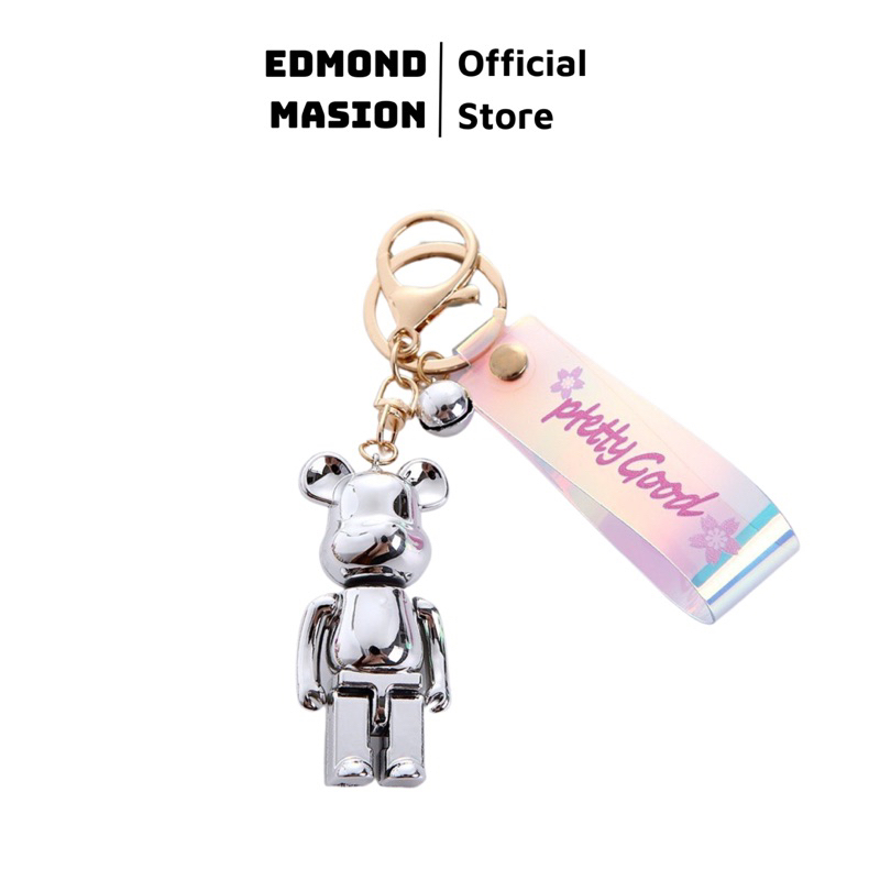 Móc khoá gấu Bearbrick EDMOND MASION MONOGRAM treo balo charm hoa phụ kiện gắn trang trí balo túi xách