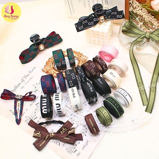 Ruy băng in chữ dùng làm nơ kẹp tóc, phụ kiện may mặc