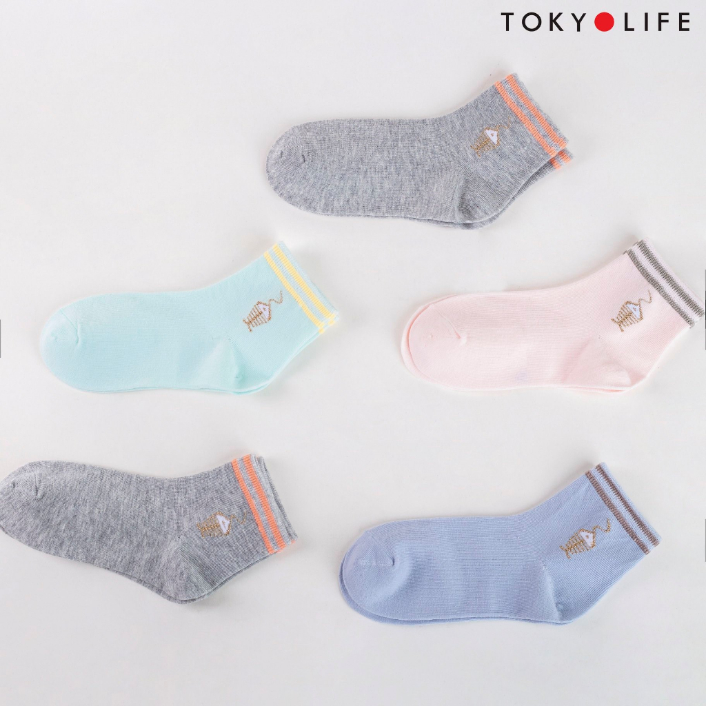 Tất chân TRẺ EM cổ trung Pack 5/Pack 3 TOKYOLIFE C9SOK403L