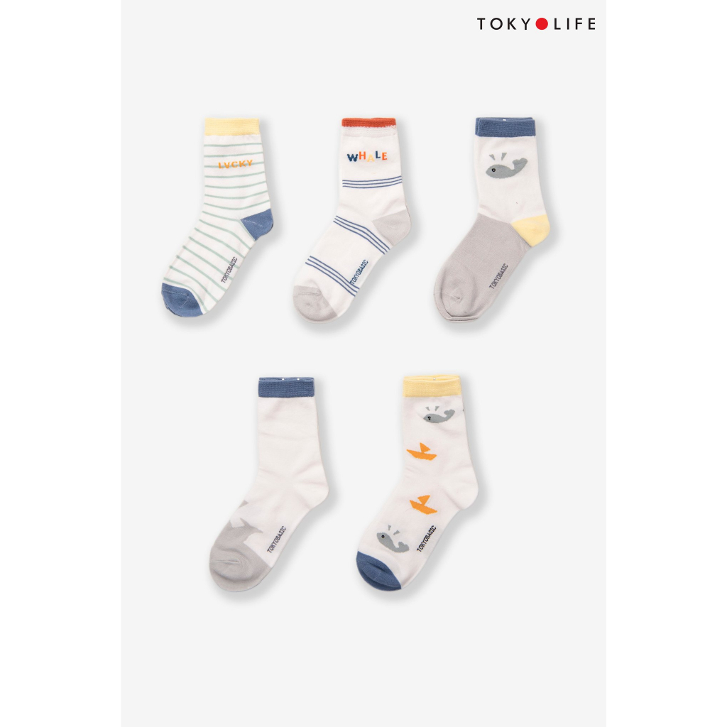Tất chân TRẺ EM cổ trung Pack 5/Pack 3 TOKYOLIFE C9SOK403L