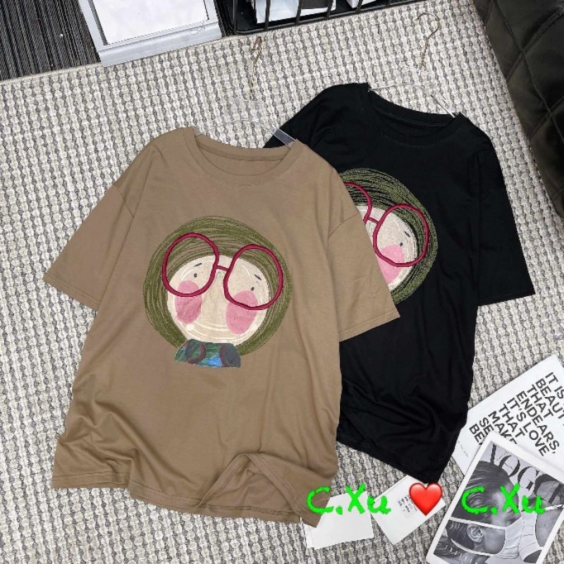 Áo phông cô bé mắt kính hàng QCL1