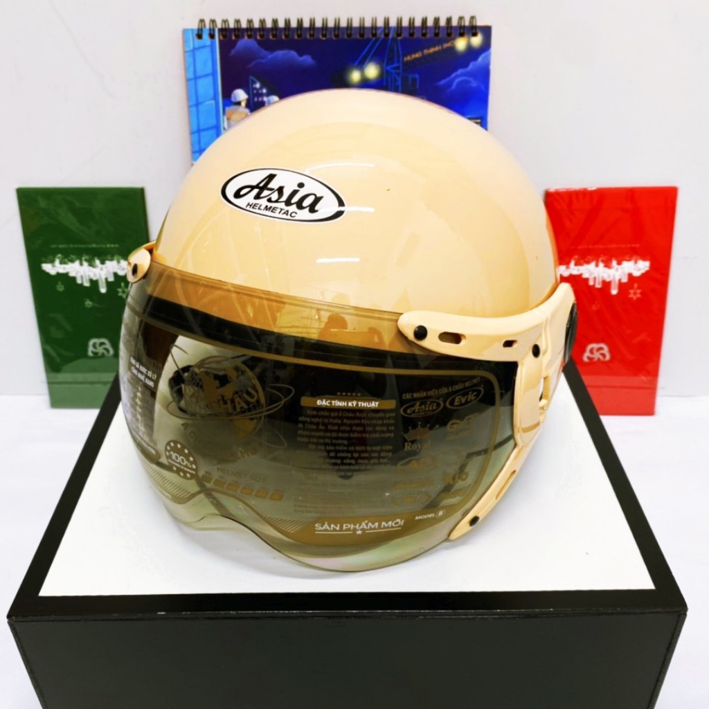 Mũ Bảo Hiểm 105 ASIA Chính Hãng  -Bảo Hành 12 Tháng .