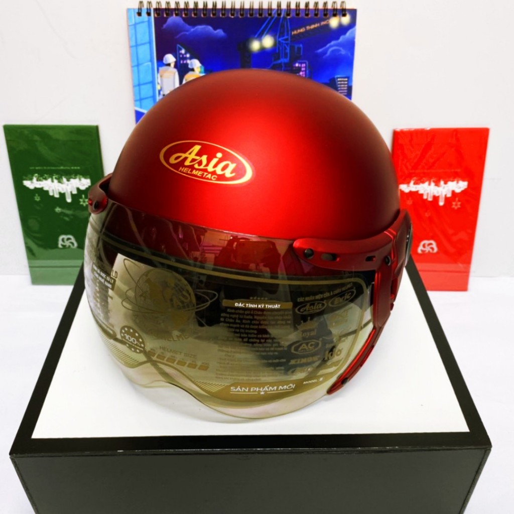 Mũ Bảo Hiểm 105 ASIA Chính Hãng  -Bảo Hành 12 Tháng .