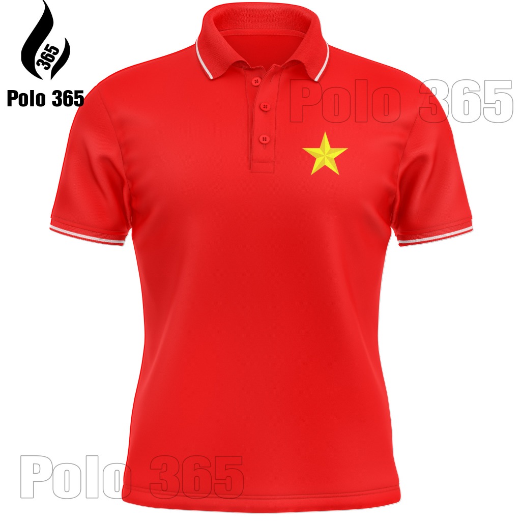 Áo Thun polo Cờ Đỏ Sao Vàng Việt Nam có cổ - Chất cá sấu poly