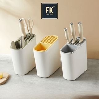 Hộp đựng đũa thìa và dao kéo FEEKA có lỗ thoát nước, ống đựng đũa muỗng và dao kéo nhà bếp