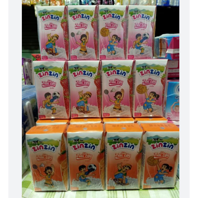 Sữa trái cây ZinZin vị cam, dâu, việt quất, nho 110ml-180ml