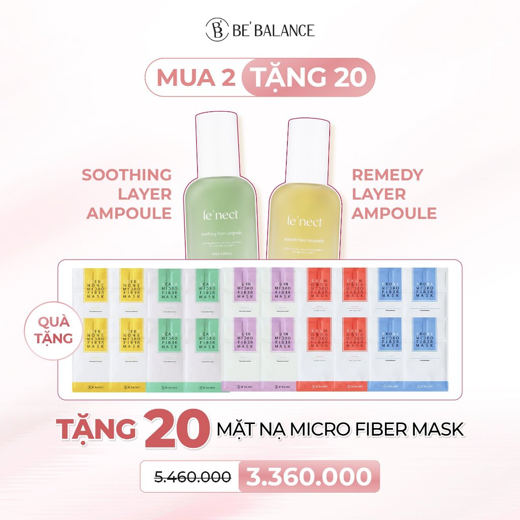 [Quà tặng]Bộ đôi siêu tinh chất làm dịu và dưỡng trắng Soothing Layer Ampoule 50ml và Remedy Layer Ampoule (50ml)