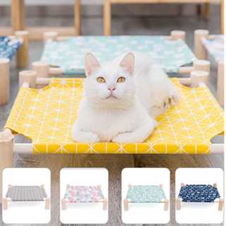 Giường gỗ cho thú cưng kèm vải thoáng khí - Võng nằm cho chó mèo gỗ lắp ghép