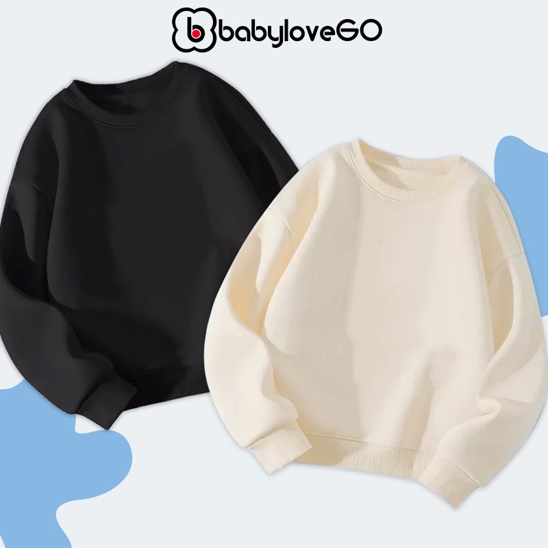 Áo sweater cho bé trai bé gái BabyloveGO 2024 áo dài tay thu đông mềm mịn AN005