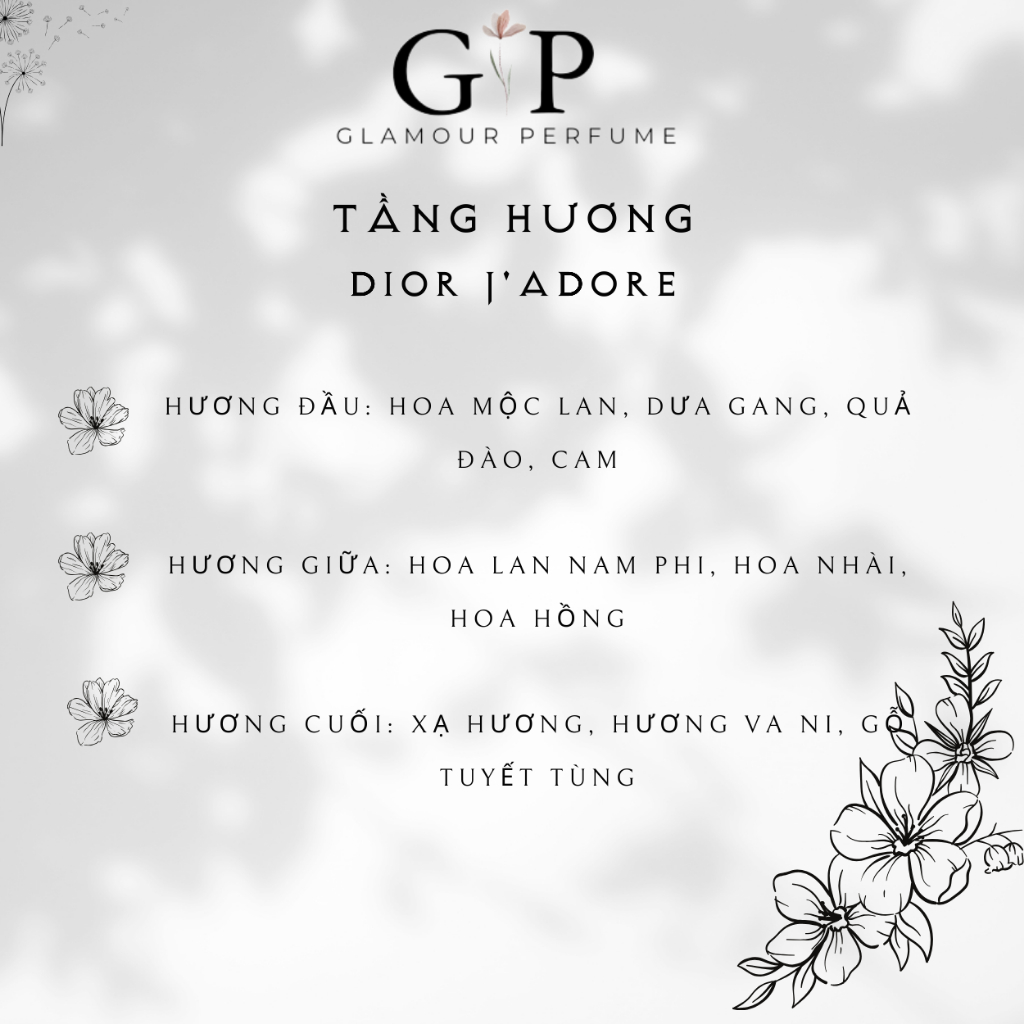 Nước hoa nữ 10ml Glamour Perfume Jadore Sang Trọng Quý Phái Quyến Rũ