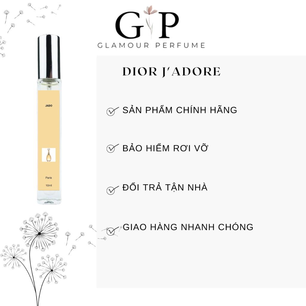 Nước hoa nữ 10ml Glamour Perfume Jadore Sang Trọng Quý Phái Quyến Rũ