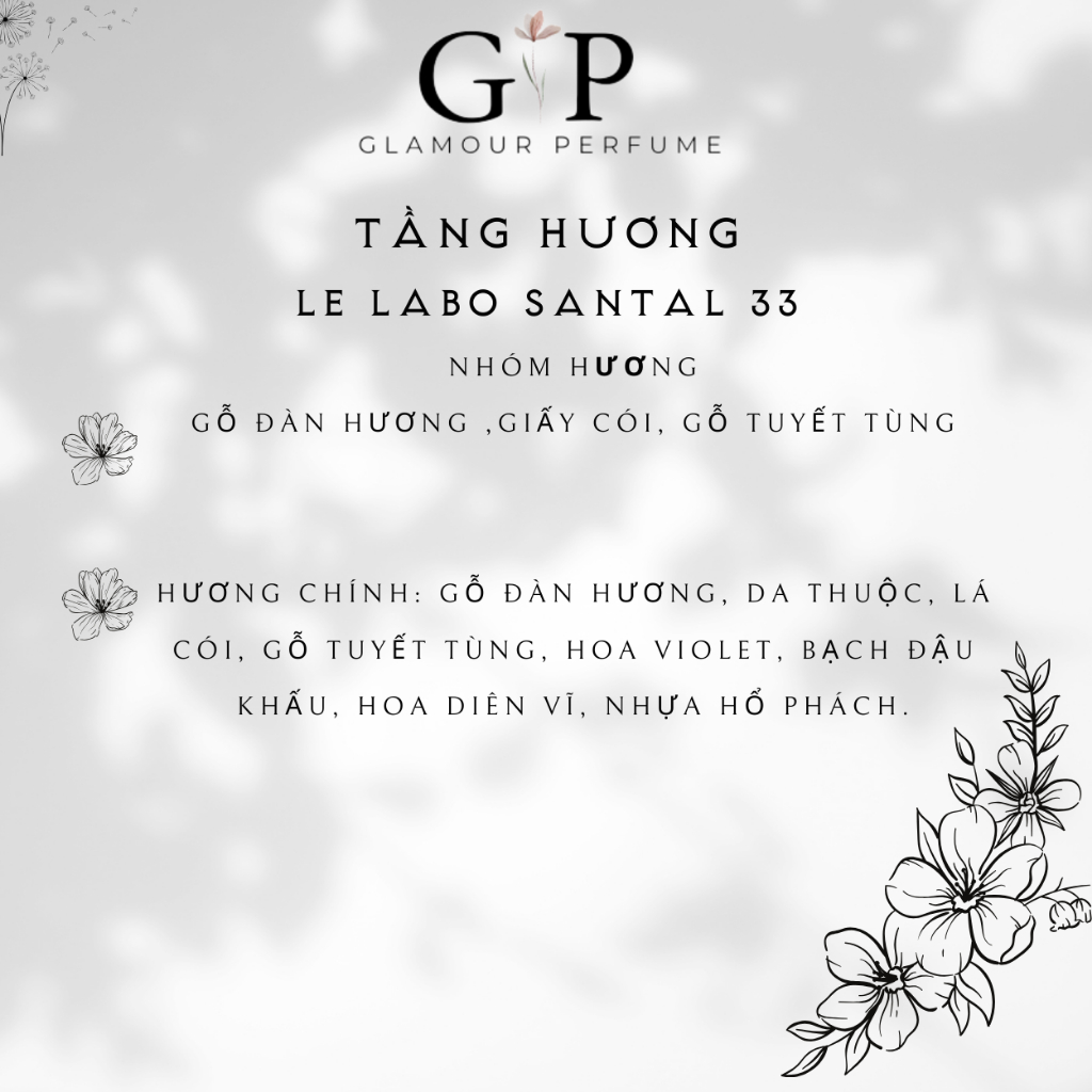 Nước hoa unisex 10ml Glamour Perfume Santal 33 Sang trọng, Gợi cảm, Tinh tế