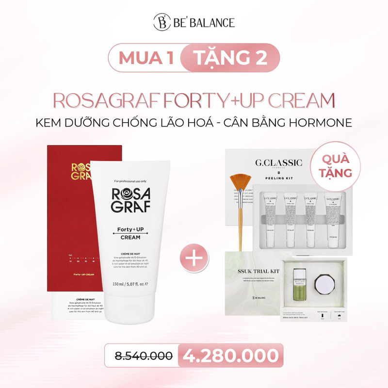 Kem dưỡng ROSAGRAF Forty Plus Up Cream 150ml Bebalance