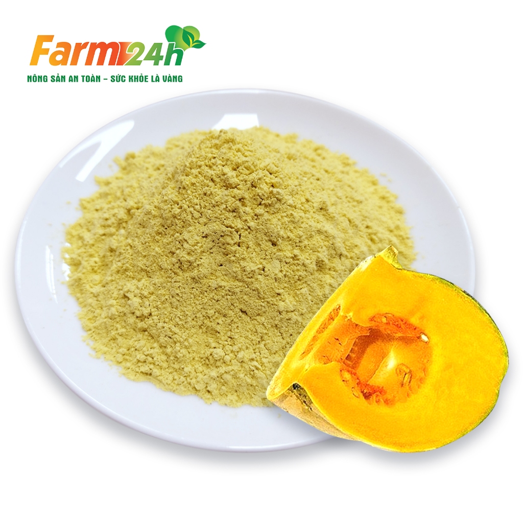 Bột bí đỏ  sấy lạnh nguyên chất 100%, tạo màu cho bánh kẹo, đồ uống, nấu cháo, súp, thạch dừa, rau câu, đắp mặt