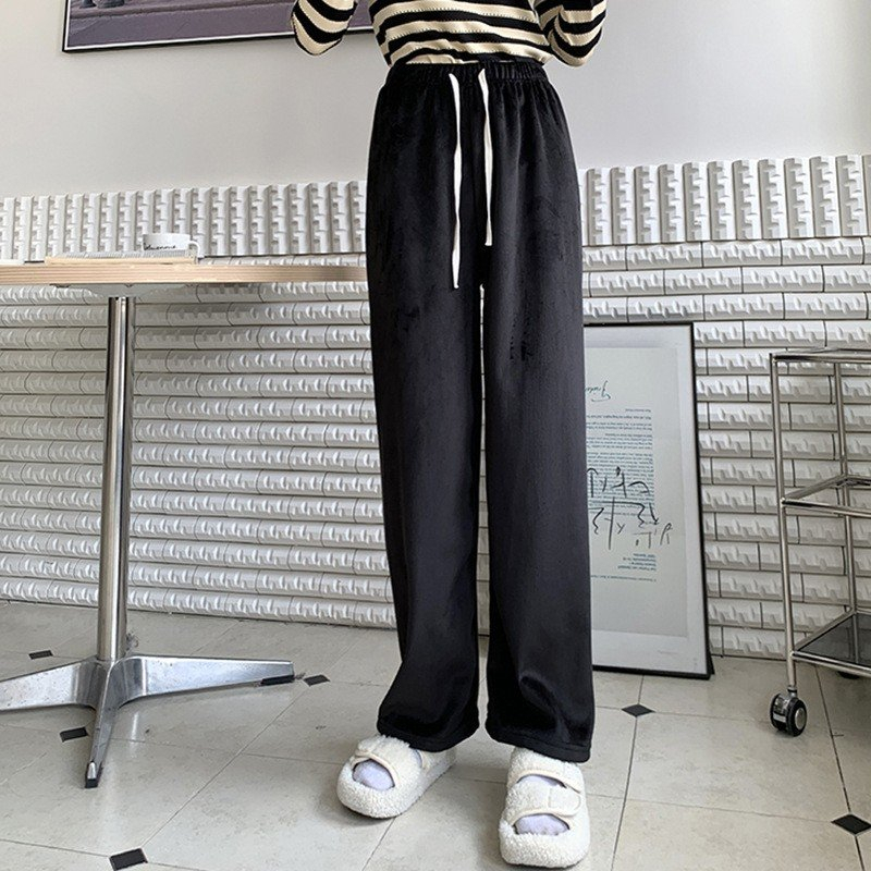 Quần suông ống rộng có dây rút, quần quần cạp chun eo cao mẫu đẹp | BigBuy360 - bigbuy360.vn