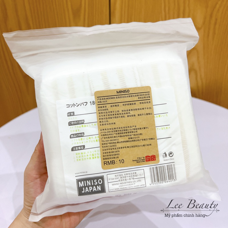 Bông Tẩy Trang Miniso Nhật Bản 180 Miếng
