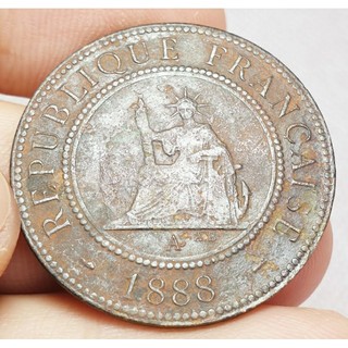 Xu đông dương thẻ bài 1/100 cent piastre 1888 năm rất rất đẹp