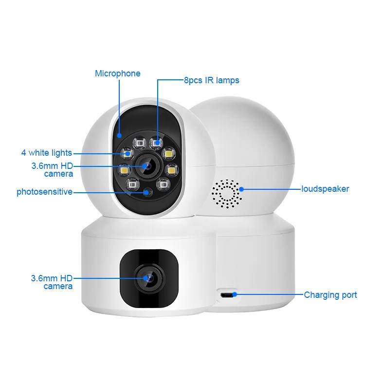 Camera WIFI Yoosee 2 mắt 5.0MP, Quay đêm có màu, Siêu nét Góc Rộng, Đàm thoại, Xoay 355° - Hàng Chính Hãng