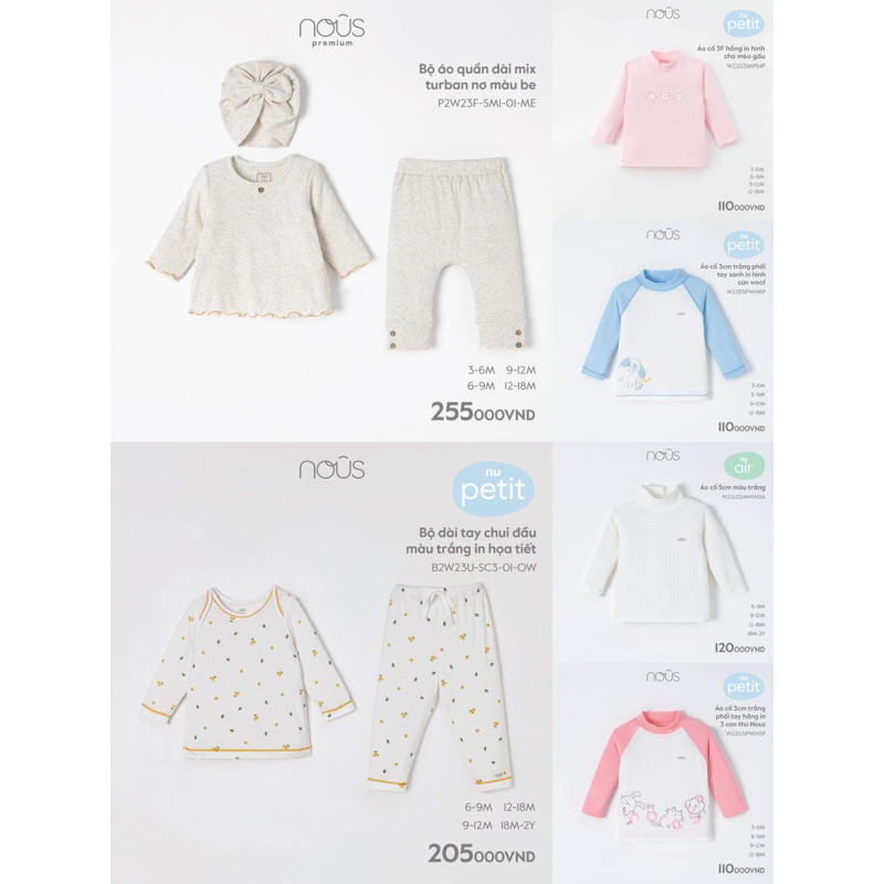 Bộ Quần Áo Dài Tay Nous Mềm Mại Cho Bé Trai Bé Gái Phối Nhiều Màu Sắc